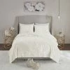 Madison Park Pansy Farmhouse 3-piece Tufted Cotton Chenille Floral Coverlet Set Off White