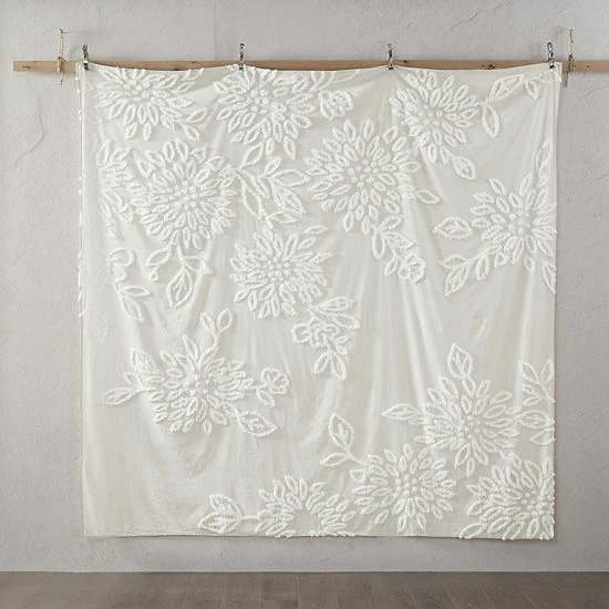 Madison Park Pansy Farmhouse 3-piece Tufted Cotton Chenille Floral Coverlet Set Off White - Image 4