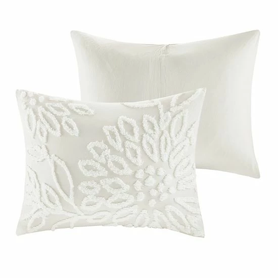 Madison Park Pansy Farmhouse 3-piece Tufted Cotton Chenille Floral Coverlet Set Off White - Image 7