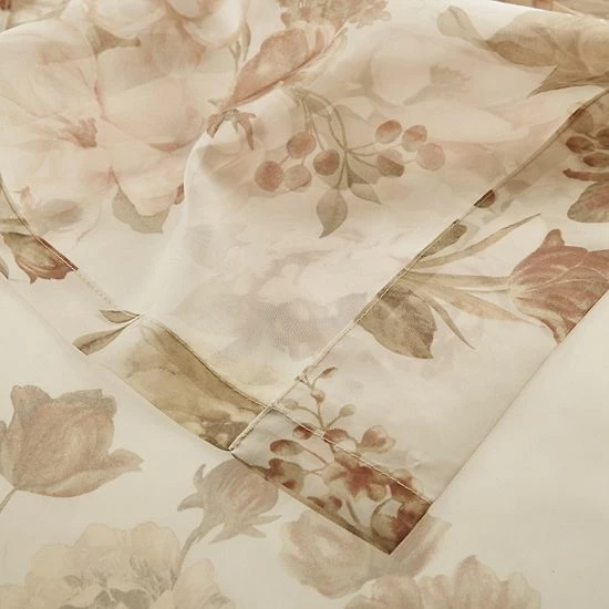 Madison Park Abelia Printed Floral Rod Pocket And Back Tab Voile Sheer Blush - Image 2