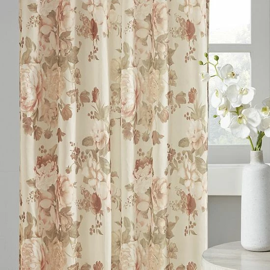 Madison Park Abelia Printed Floral Rod Pocket And Back Tab Voile Sheer Blush - Image 4