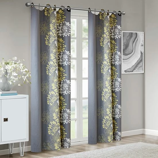 Madison Park 1-Panel Adria Light Filtering Window Curtain Purple Gray - Image 4