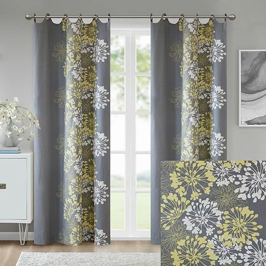 Madison Park 1-Panel Adria Light Filtering Window Curtain Purple Gray - Image 6