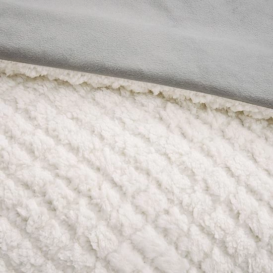 Madison Park Adler Reversible Textured Sherpa/Faux-Mink Comforter Set - Image 2