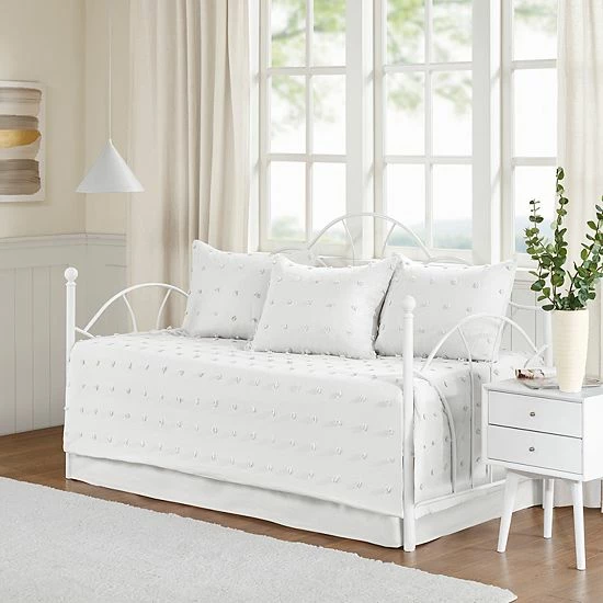 Madison Park Maize Cotton Jacquard Daybed Cover Set Ivory - Image 7