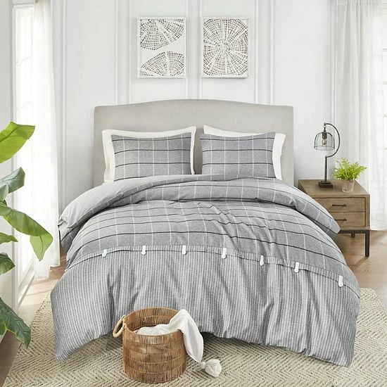 Madison Park Elm 3-Piece Antimicrobial Duvet Cover Set With Shams