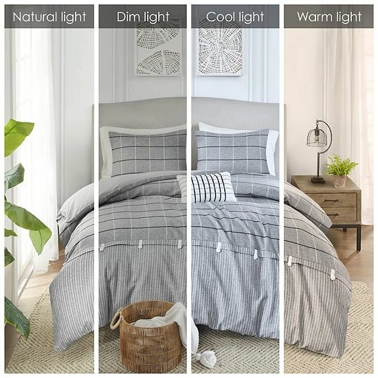 Madison Park Elm 3-Piece Antimicrobial Duvet Cover Set With Shams - Image 4