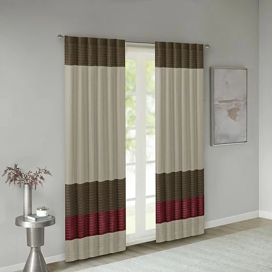 Madison Park Eastridge Light Filtering 1-Panel Window Curtain - 50'' X 84'' Coral - Image 7