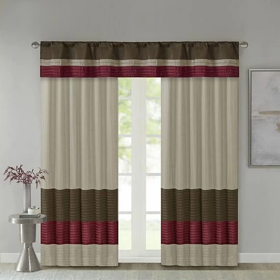 Madison Park Eastridge Light Filtering 1-Panel Window Curtain - 50'' X 84'' Coral - Image 8