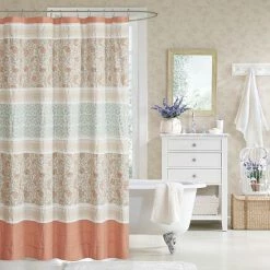 Madison Park Vanessa Cotton Shower Curtain Blue