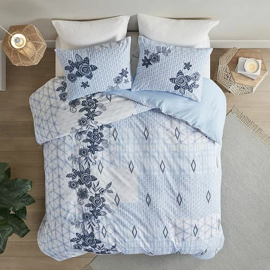 Madison Park Asa Cotton Embroidery Duvet Cover Set With Shams - Image 9