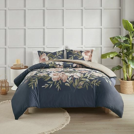 Madison Park Maia 3-Piece Cotton Duvet Cover Set With Shams