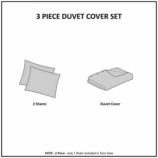 Madison Park Maia 3-Piece Cotton Duvet Cover Set With Shams - Image 12