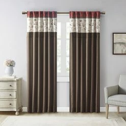 Madison Park 1-Panel Belle Light Filtering Embroidered Window Curtain
