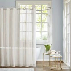 Madison Park Lydia Sheer Shower Curtain Linen
