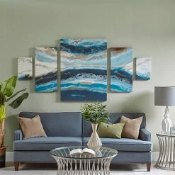 Madison Park Midnight Tide Agate Canvas Wall Art 5-piece Set