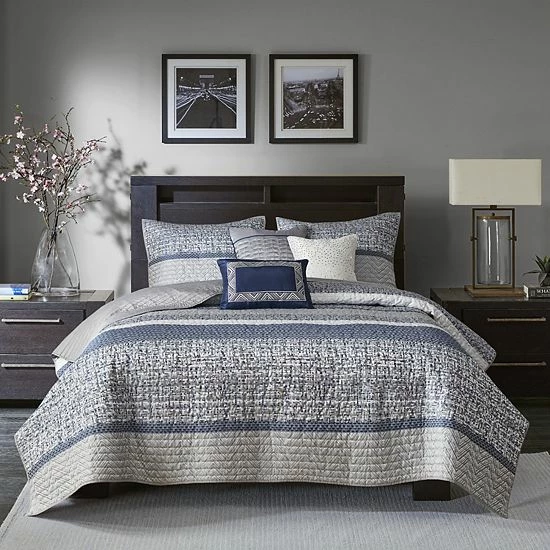 Madison Park 6-piece Melody Quilted Coverlet Set Taupe