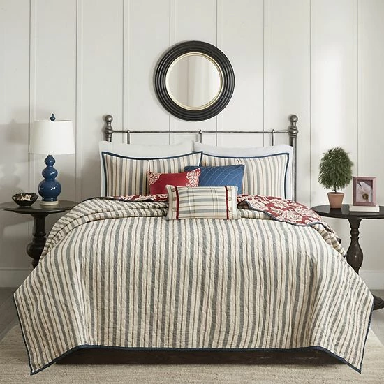 Madison Park Georgia 6-piece Coverlet Set Red