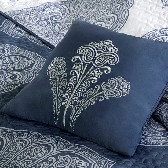 Madison Park 6-piece Caroline Quilted Coverlet Set Navy - Image 7