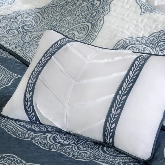 Madison Park 6-piece Caroline Quilted Coverlet Set Navy - Image 14