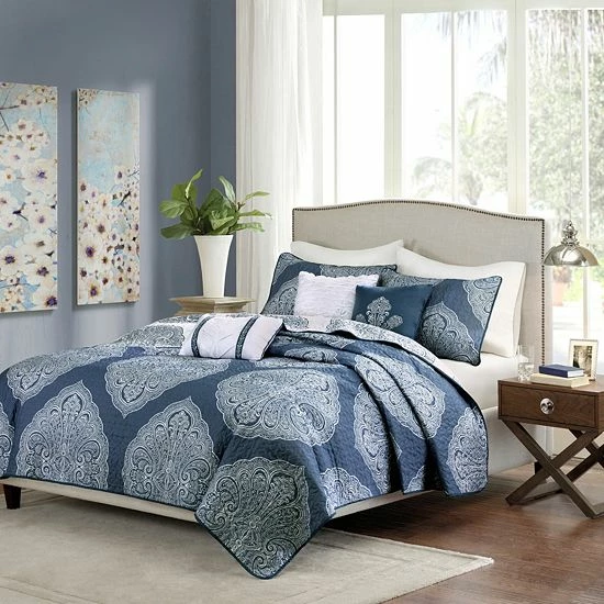 Madison Park 6-piece Caroline Quilted Coverlet Set Navy - Image 18