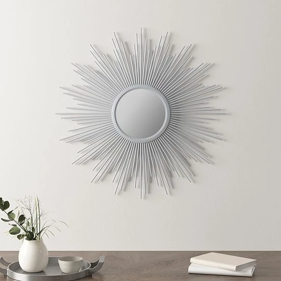 Madison Park Fiore Sunburst Wall Mirror Silver - Image 2