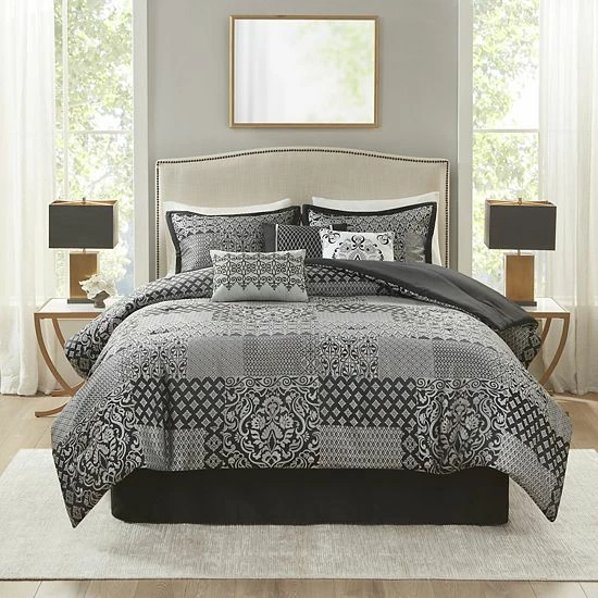 Madison Park Paxton 7-piece Jacquard Antimicrobial Comforter Set With Shams