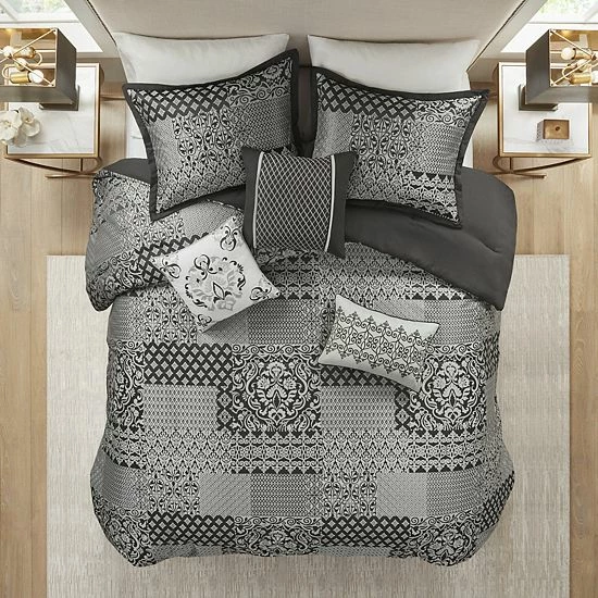 Madison Park Paxton 7-piece Jacquard Antimicrobial Comforter Set With Shams - Image 8