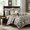 Madison Park Whitman 6-piece Quilted Coverlet Set Black