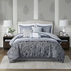 Madison Park Richard Hypoallergenic Jacquard Comforter Set With Embroidered Pillows