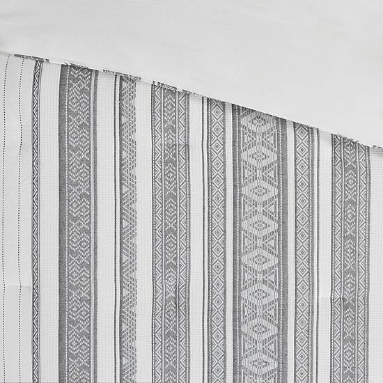 Madison Park Ezra Cotton Waffle Jacquard 4-piece Comforter Set With Shams - Image 4