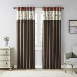 Madison Park 1-Panel Mandara Light Filtering Embroidered Window Curtain