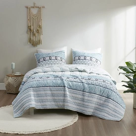 Madison Park Ellis Reversible Cotton Coverlet Set With Shams