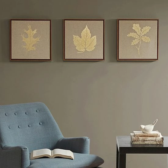 Madison Park Golden Harvest Framed Linen Wall Art 3-piece Set