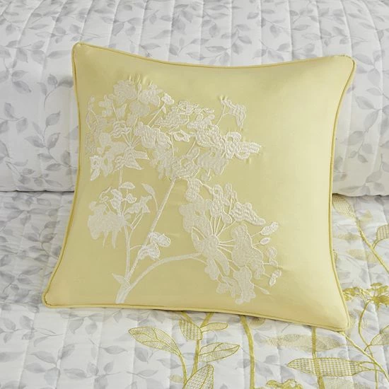 Madison Park Jolie Floral Embroidered Microfiber 4-piece Coverlet Set With Coordinating Pillow Blue - Image 4