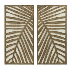 Madison Park Palms Botanical Carved Panel Wall Decor 2-piece Set