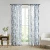 Madison Park Tulia Botanical Printed Texture Sheer Set Of 2 Window Curtain Panels Green