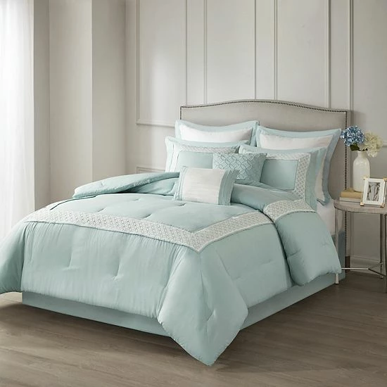 Madison Park 8-piece Carlton Comforter Set Aqua - Image 5