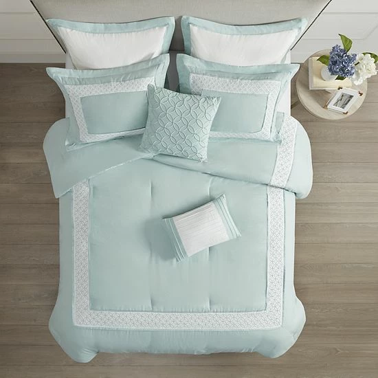 Madison Park 8-piece Carlton Comforter Set Aqua - Image 6