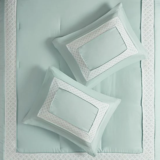 Madison Park 8-piece Carlton Comforter Set Aqua - Image 9