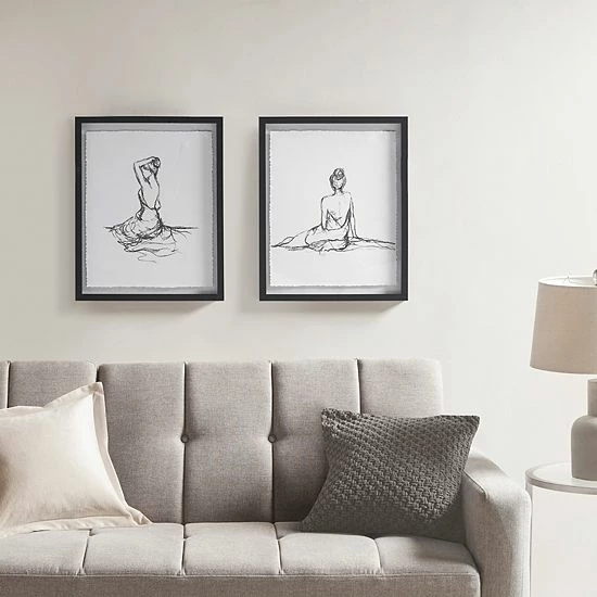 Madison Park Feminine Figure Framed Wall Art 2-piece Set - Image 2