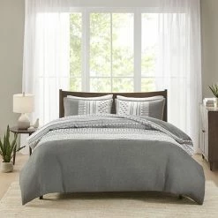 Madison Park Alan 3-Piece Clipped Jacquard Duvet Cover Set With Shams