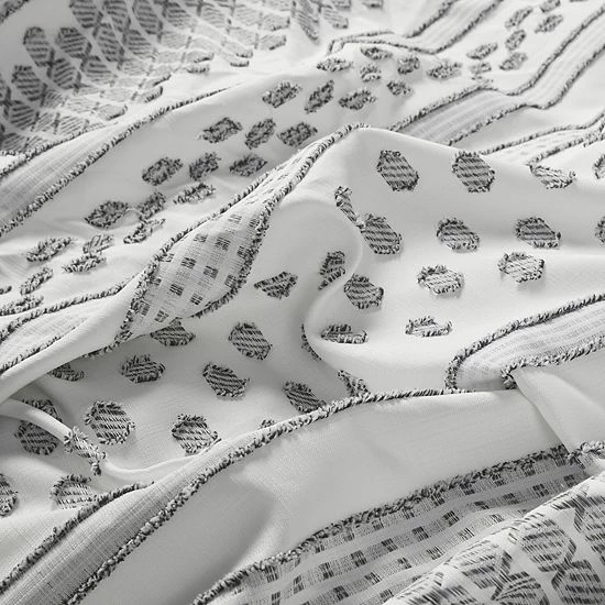 Madison Park Alan 3-Piece Clipped Jacquard Duvet Cover Set With Shams - Image 3