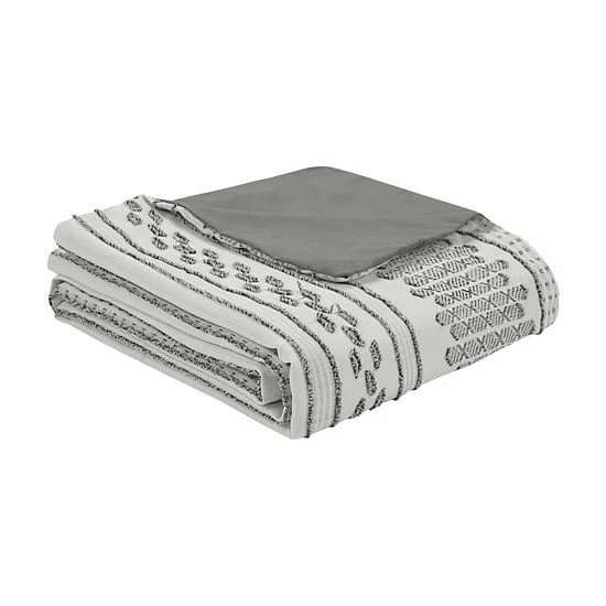 Madison Park Alan 3-Piece Clipped Jacquard Duvet Cover Set With Shams - Image 8