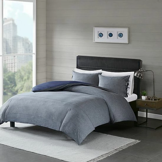 Madison Park Norris 3-piece Cotton Yarn Dye Duvet Cover Set - Image 5