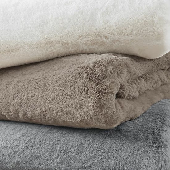 Madison Park Bristol Cozy & Warm Solid Premium Faux Fur Throw Tan - Image 7