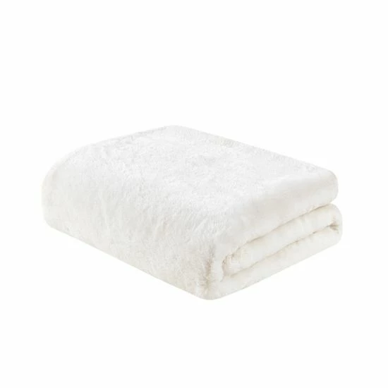 Madison Park Bristol Cozy & Warm Solid Premium Faux Fur Throw Tan - Image 10
