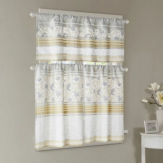 Madison Park 2-pack Vanessa Light Filtering Kitchen Tier Set Blue - Image 6