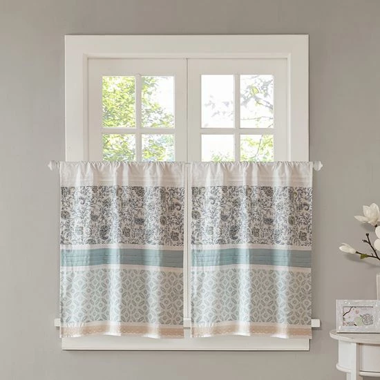 Madison Park 2-pack Vanessa Light Filtering Kitchen Tier Set Blue - Image 8