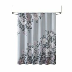 Madison Park Charlaine Cotton Floral Digital Printed Shower Curtain Ivory